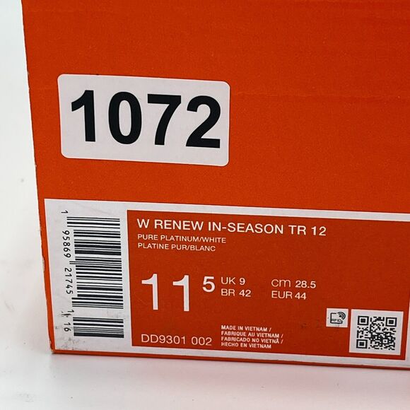 Nike Renew In-Season TR 12 Pure Platinum White Shoes Men\'s Size 10 Womens 11.5 main image 7